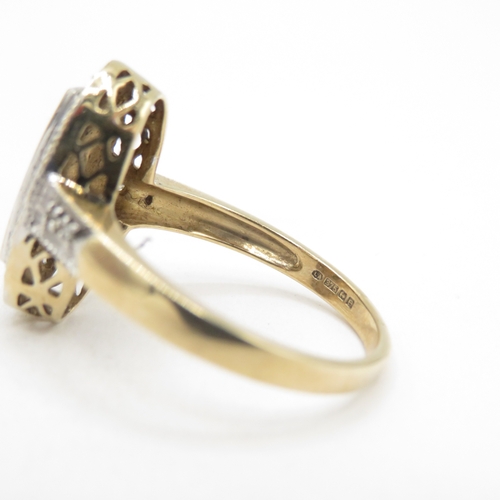 164 - 9ct gold sapphire and diamond ring (3.3g) size N 1/2