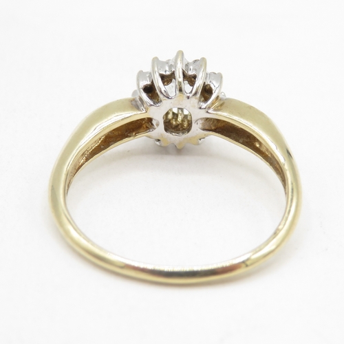 172 - 9ct gold topaz and diamond halo cluster ring (2.7g) size P 1/2