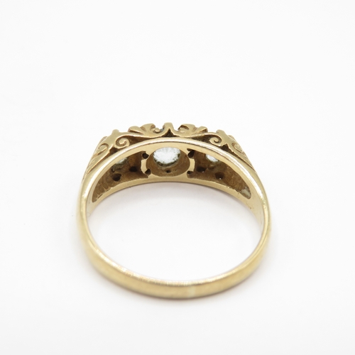 244 - 9ct gold topaz and diamond ring (3.6g) size N 1/2