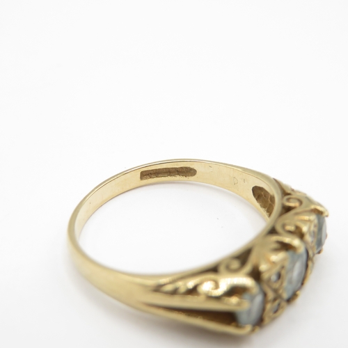 244 - 9ct gold topaz and diamond ring (3.6g) size N 1/2