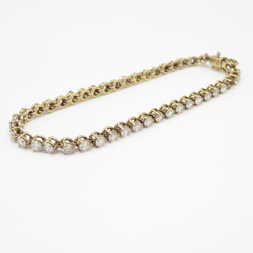 245 - 9ct gold white gemstone tennis bracelet - as seen (8.7g)