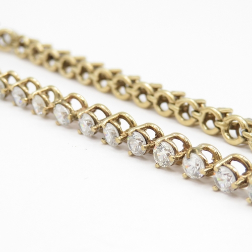 245 - 9ct gold white gemstone tennis bracelet - as seen (8.7g)