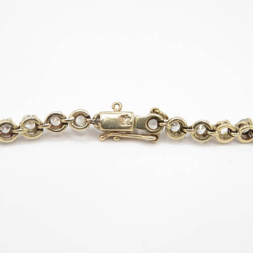 245 - 9ct gold white gemstone tennis bracelet - as seen (8.7g)