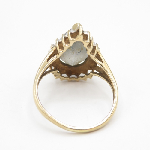 250 - 9ct gold mystic topaz solitaire ring (3.1g) size L