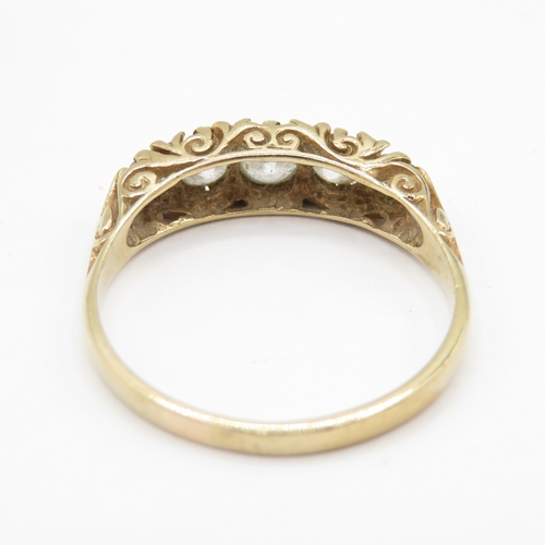 268 - 9ct gold five stone white gemstone ring (2.6g) size R