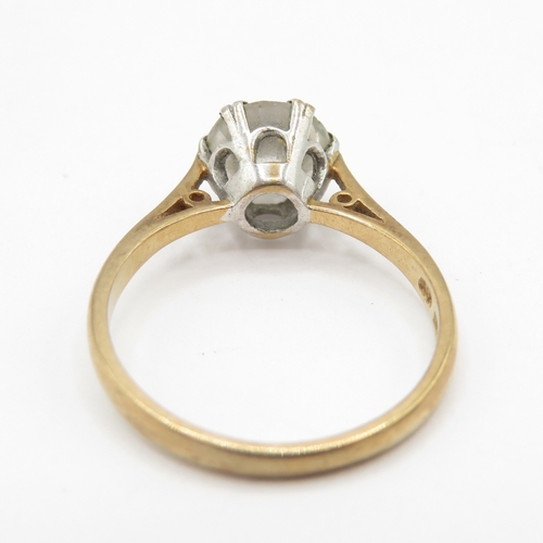 299 - 9ct gold white gemstone solitaire ring (2g) size K 1/2