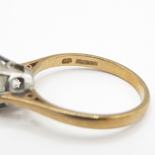 299 - 9ct gold white gemstone solitaire ring (2g) size K 1/2