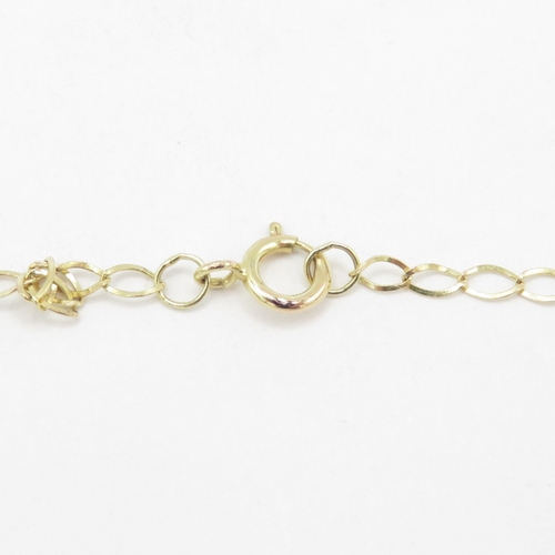 46 - 9ct gold citrine and diamond chunky drop pendant on chain (10g)