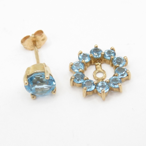 49 - 9ct gold topaz earrings with detachable halo (2.8g)