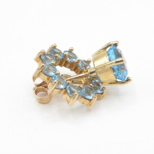 49 - 9ct gold topaz earrings with detachable halo (2.8g)