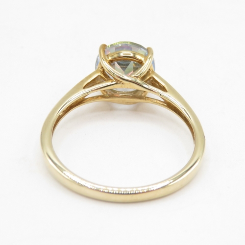 59 - 9ct gold synthetic sapphire ring (2.5g) size N 1/2