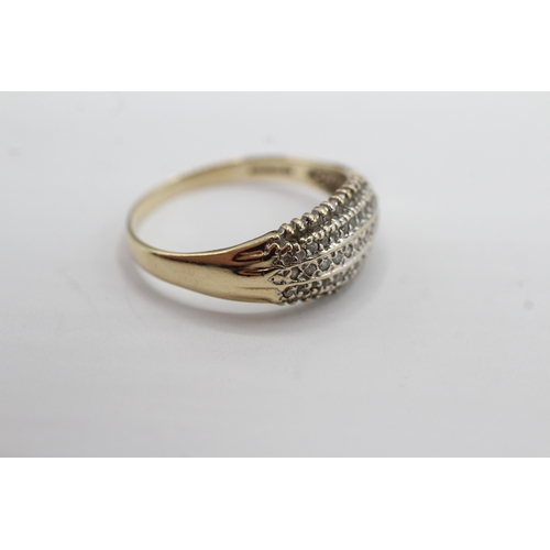 20 - 9ct gold diamond dress ring (3.1g) Size U 1/2
