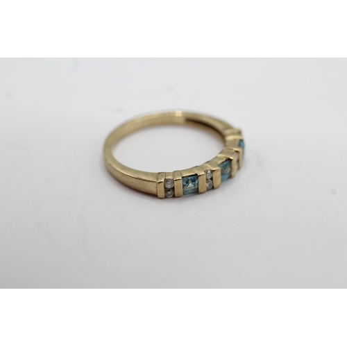 23 - 9ct gold diamond and topaz dress ring (1.9g) Size L