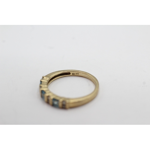 23 - 9ct gold diamond and topaz dress ring (1.9g) Size L