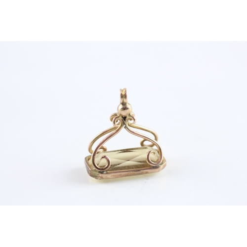 27 - 9ct gold citrine fob (4.7g)