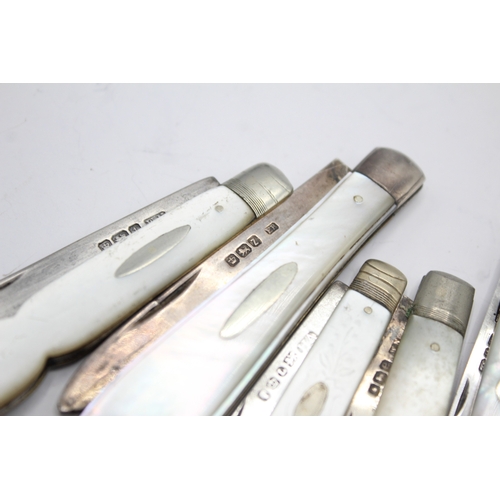 400 - 5 x .925 sterling silver fruit knives 79g