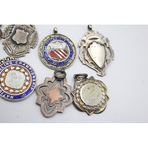 403 - 8 x .925 Sterling Silver Fobs / Medallions 75g