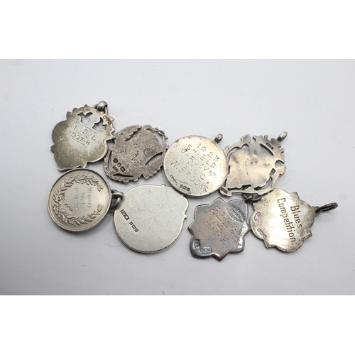 403 - 8 x .925 Sterling Silver Fobs / Medallions 75g