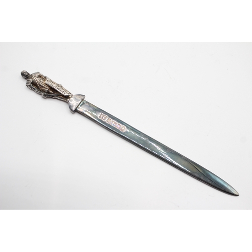 405 - Vintage .925 Sterling Silver Novelty Knight Finale Letter Opener 67g