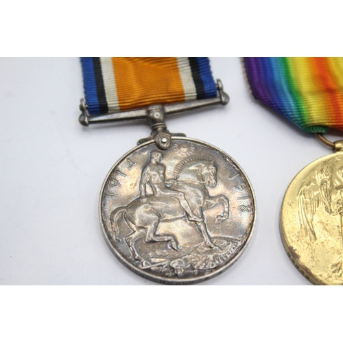 414 - WW1 Medal Pair Named- 84945 Pte W.W Gooch M.G.C