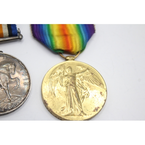 414 - WW1 Medal Pair Named- 84945 Pte W.W Gooch M.G.C
