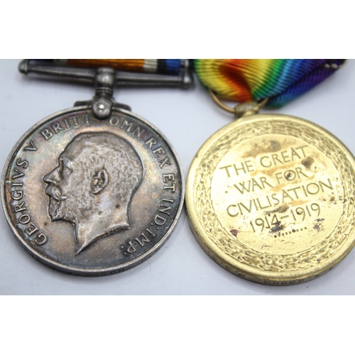 414 - WW1 Medal Pair Named- 84945 Pte W.W Gooch M.G.C