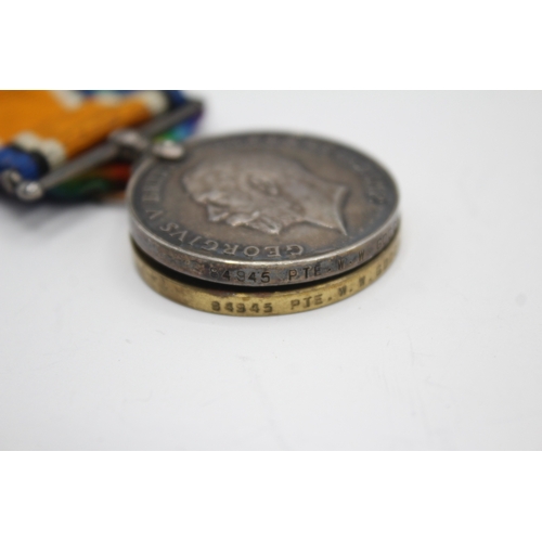 414 - WW1 Medal Pair Named- 84945 Pte W.W Gooch M.G.C