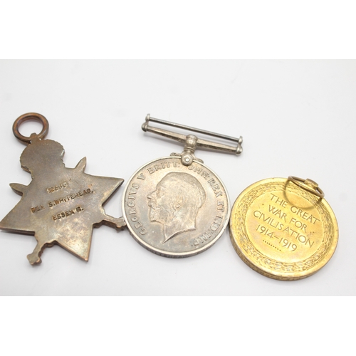 427 - WW1 1914-15 Star Trio Named- 12533 Pte S. Whitehead Essex Regt