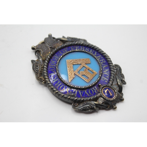 428 - Antique Sterling Silver Masonic Past Master Jewel Awarded 1853