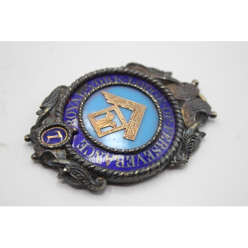 428 - Antique Sterling Silver Masonic Past Master Jewel Awarded 1853