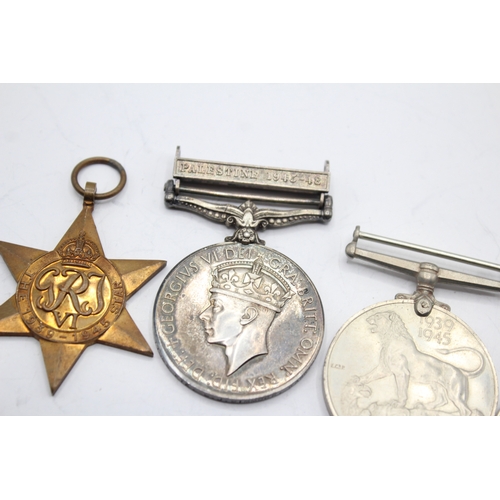 429 - WW2 France & Germany- GVI GSM Palestine 1945-48 To- Pte D.J Dimmock Warwick Regt