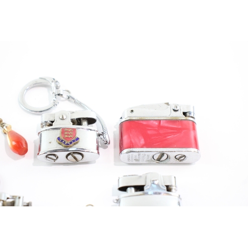 447 - Pocket Lighters Miniature Collection Inc Engraved Leather Ribbed Job Lot