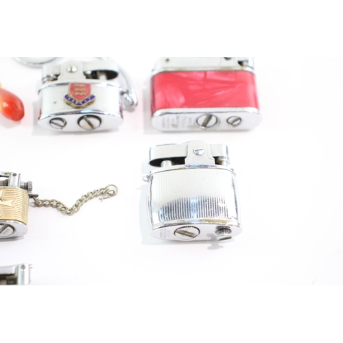 447 - Pocket Lighters Miniature Collection Inc Engraved Leather Ribbed Job Lot