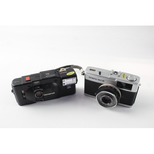 480 - Compact Point & Shoot Film Cameras Inc Olympus XA & Olympus Trip 35 x2