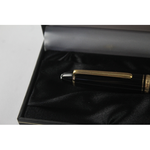498 - Vintage Montblanc Meisterstuck Black Fountain Pen 14ct Gold Nib WRITING Boxed