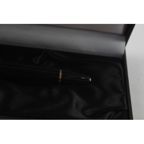 498 - Vintage Montblanc Meisterstuck Black Fountain Pen 14ct Gold Nib WRITING Boxed