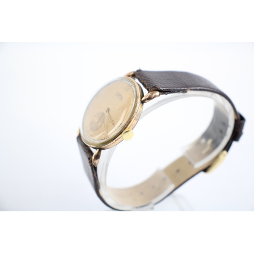 528 - Vintage Roamer Gold Tone Dress Watch Hand Wind Working