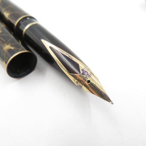 566 - 2 x Vintage Sheaffer Targa Fountain Pens 14ct Gold Nibs WRITING Inc Boxed Etc