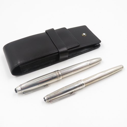 565 - Montblanc Meisterstuck .925 Sterling Silver Cased Fountain Pen & Rollerball 81g