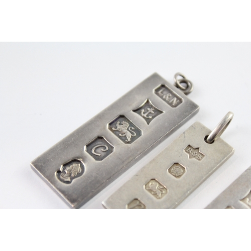 242 - Collection of Sterling Silver Ingot Pendants, Sheffield, Birmingham x 3 (62g)
