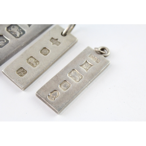 242 - Collection of Sterling Silver Ingot Pendants, Sheffield, Birmingham x 3 (62g)