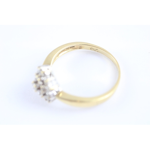 29 - 18ct gold diamond cluster ring (4.3g) Size R