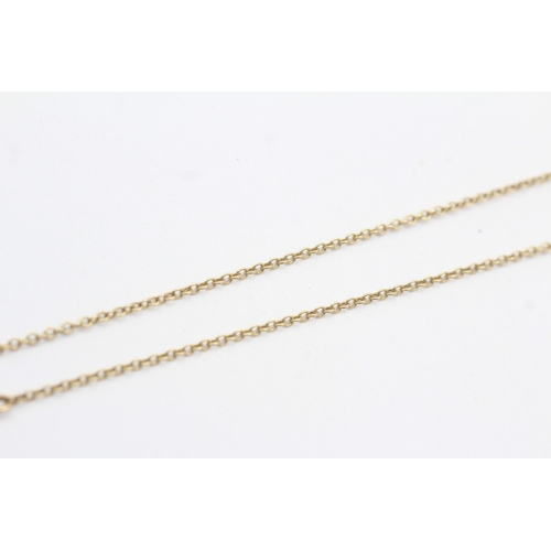 35 - 9ct gold ruby set multi drop necklace (3.9g)