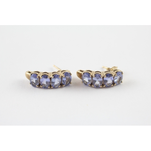 23 - 9ct gold tanzanite earrings (2.7g)