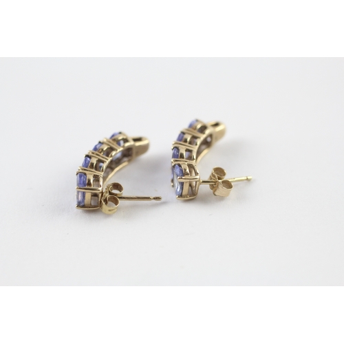 23 - 9ct gold tanzanite earrings (2.7g)