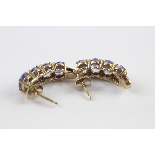 23 - 9ct gold tanzanite earrings (2.7g)