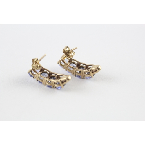 23 - 9ct gold tanzanite earrings (2.7g)