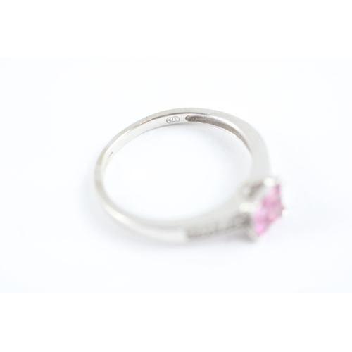 37 - 9ct gold pink sapphire & diamond dress ring (1.9g) Size O