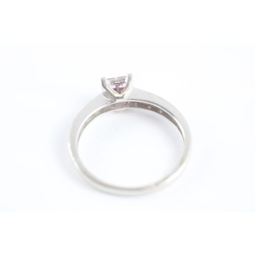 37 - 9ct gold pink sapphire & diamond dress ring (1.9g) Size O