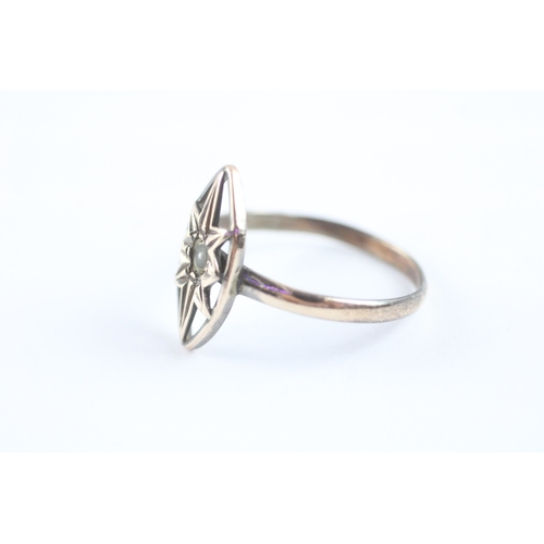 45 - 9ct gold antique split pearl ring (1.5g) Size N